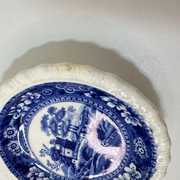 VTG Copeland Spode Tower Blue/White Butter Pat Mini Trinket Plate 3 -1/8"x 3/4" - Picture 4 of 7